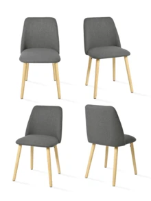 Goeurvant Silla de Comedor Ergonómica Moderna con Respaldo Curvo - Juego de 2 piezas / 4 piezas / 6 piezas - Gris - Ver 14