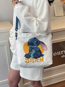 Túi vải canvas Disney Stitch, được làm từ chất liệu canvas dày dặn, bền chắc, với họa tiết Stitch ngồi dễ thương và chữ "Stitch" màu vàng, dung tích lớn và thoải mái, phù hợp để đựng sách/máy tính xách tay, lý tưởng cho thanh thiếu niên/bé gái/phụ nữ/người hâm mộ phim hoạt hình Disney, phù hợp cho trường học/công việc/mua sắm/du lịch/các dịp thường ngày, vật dụng thiết yếu và món quà hoàn hảo cho sinh nhật/ngày lễ/các dịp đặc biệt. - Mũi khâu 1 - Xem 7