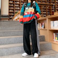 Y2kBaggy Jeans Men Vintage Striped Jeans Men Relaxed Fit Casual Streetwear For Skater Stripe Wide Leg Denim Pants Y2k - 黑色 - 查看 3