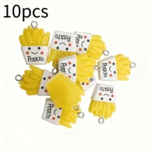 5 Stücke/10 Stücke/20 Stücke süße Cartoon Englisch Pommes Harz Anhänger, geeignet zum Herstellen von Ohrringen, Halsketten, DIY Schmuckarmband, Accessoires, Schlüsselanhängern, Schmuckherstellung Zubehör