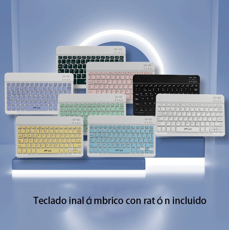 Teclado inalámbrico con ratón, mejor  mini teclado mecánico inalámbrico ratón bambú led retroiluminado cherry gaitelon switchtable teclado inalámbrico - Multicolor - Ver 1