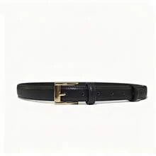 4-Color Classic Elegant Casual Shallow Gold Square Buckle PU Leather Belt For Women, Suitable For Dates, Parties, Work, All Seasons (Spring, Summer, Autumn, Winter). Exclusive For Halloween, Christmas, Valentine's Day Gifts