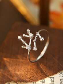 S925 Sterling Silver Toe Ring Silver Foot Rings Twelve Constellation Ring Adjustable Plating 14K Platinum Ring Toe Ring Single Ring For Women Girls Gift Foot Rings - Yellow Gold - View 2