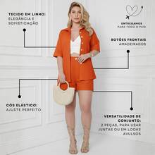 Women Two-piece Outfits - Orange - View 4
