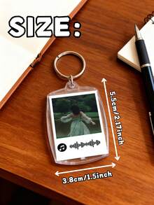 1/3/5pcs Personalized Photo Music Barcode Keychain, Birthday Gift, Music Couples's Daily Carry, Graduation Souvenir (Scan To Play Memorial Song), Customized Photo Music QR Code Keychain, Proposal Gift (Scan To Play Love Song), Personalized Acrylic Keychain, Customized Couple Keychain - Multicolor - View 2