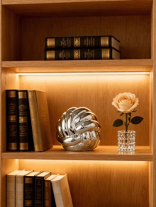 Gold- und weiße kugelförmige Skulptur, moderne geometrische runde Skulptur, Tischdekoration, runde Verzierung, Heimdekoration, Bücherregal, Couchtisch, Bücherregal Dekorations-Geschenk - Verschiedenfarbig - Übersicht 9