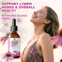 B BEWORTHS Lymphatic Drainage Supplements Drops For Immune, Lymph System Support, Cleanse & Detox, Liver Health With Echinacea,Elderberry,Cleavers Herb,Burdock, Calendula, Non-GMO, Raspberry Flavor, 2 Fl Oz - 覆盆子 - 查看 5