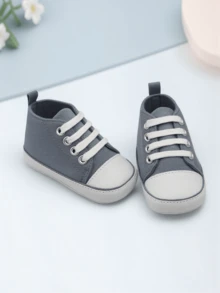 1 Pair Fashionable, Comfortable, Breathable Soft-Sole Unisex Baby/Toddler Athletic Shoes - Dusty Blue - View 13