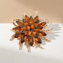 1 pieza Broche de flor de cristal elegante, de moda y de alta gama con rhinestones, accesorio versátil para mujeres - Broche de girasol - Ver 2