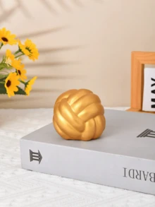 Gold- und weiße kugelförmige Skulptur, moderne geometrische runde Skulptur, Tischdekoration, runde Verzierung, Heimdekoration, Bücherregal, Couchtisch, Bücherregal Dekorations-Geschenk - Verschiedenfarbig - Übersicht 15