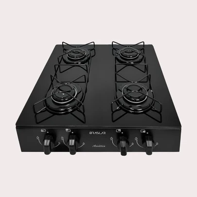 Fogão Cooktop Asiático Vidro 4 Bocas Braslar