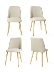 Goeurvant Silla de Comedor Ergonómica Moderna con Respaldo Curvo - Juego de 2 piezas / 4 piezas / 6 piezas - Beis - Ver 13