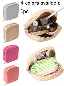 Portable Large Capacity Sanitary Napkin Storage Bag, Cosmetic Bag,Creative Storage Bag, Cute Storage Bag, Portable Packing Pouch For Cable Lipstick Earphone,Feminine Pad Bag, Women's Period Products, Sanitary Napkins Storage Bag, Handbag - Multicolor - View 5