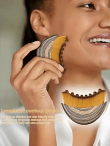 Multi-Functional Lymphatic Contouring Face Brush, Designed For Sculpting Chin And Jawline, Ergonomic Soft Polyester Bristles, Precise Jawline And Neckline Sculpting Design, Dry Brushing Face Brush, Lymphatic Drainage Massager. Suitable As A Christmas, New Year, Valentine's Day Gift For Women.