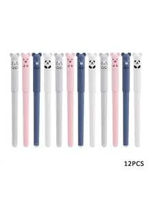 Wholesale Of 12 Randomly Selected Cute Cartoon Teddy Bear Erasable Pens For Student Neutral Pen Refills With High Aesthetic Value Blue And Black Neutral Pens - Multicolor - View 10