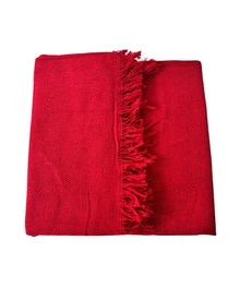 Set Of 2 Throws For Sofa Or Bed, 100% Cotton, Size 210x120, Decorative And Protective Cover For A New And Elegant Home - 紅色 - 查看 3