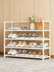 1pc Multi-Layer, Multi-Functional High-Capacity Shoe Rack, Space-Saving And Easy To Assemble, Entryway Storage Shelf For Home, Dormitory Or Living Room, Sneaker Display Stand (Available In Black And White) - Multicolor - View 3