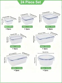 CFQNI 48pcs Sealed Food Storage Containers With LIDS - Lunch Boxes Ideal For Organizing And Storing Grains, Rice, Pasta, Tea, Nuts And Coffee Beans In A Kitchen Pantry - Can Be Used For Dishwasher Washing, Including Labels And Markers - Black and White - View 4