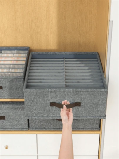 1 st stor kapacitet dubbelskiktad non-woven tyg vikbar förvaringslåda, lämplig för att organisera kläder, underkläder och sängkläder i garderoben, sovrummet eller hemmet