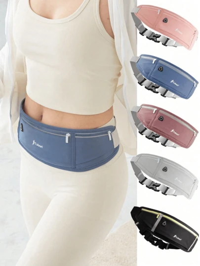 Unisex Sports Waist Bag, Suitable For Running, Outdoor Hiking, Fitness And Night Running, Can Carry Smartphone. This Slim Waist Bag Features Reflective Strips Design, Convenient For Night Running. It Is Both A Fashionable Back-To-School Essential Item And An Ideal Choice For Sports, Fitness, Travel And Vacation. This Durable Waist Bag Is Suitable For Running, Hiking And Various Occasions.