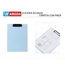 Portapapeles Calidad A5 de Colores en 4 Tonos Vibrantes y Resistentes – Elaborados con Material Duradero, Clip Metálico de Sujeción Firme, Superficie Estable para Escribir y Diseño Ligero Ideal para Oficina, Escuela, Proyectos, Reuniones, Presentaciones y Organización Diaria - Celeste - Ver 4