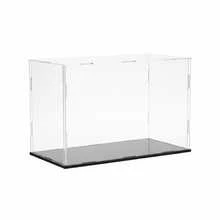 Transparent Acrylic Display Case, 50 Size Options Available, DIY Assembly, Suitable For Models, Building Blocks, Crafts, Souvenirs Display And Dust Protection - 5mm Black PVC Base - View 3