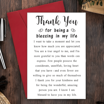 1张饱含深情的感谢卡 情人节卡片 爱心卡片 - 男女皆宜的完美礼物，适合送给同事和特殊场合