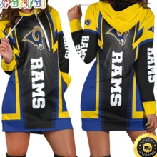 Los Angeles Rams Football Hoodie Dress Women's Hoodie Dress Long Sleeve Casual Football Jersey - 混合色 - 查看 1