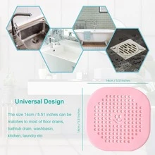 4pcs/2pcs Drain Cover - Hair Catcher For Shower Drain, Silicone Square Drain Cover With Suction Cup, Hair Stopper For Bathtub Drain, Shower Drain, Kitchen Sink (Pink, Black) - Multicolor - View 3