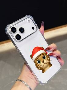 1个定制圣诞卡通图案防摔透明手机壳，兼容 17/Air/17Pro/17ProMax/16/15/14/13/12/11/17E、10A、Moto G85、9，送给朋友的绝佳礼物，国际版，非国内版 - 無色 - 查看 4