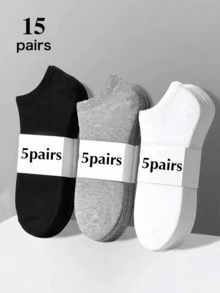 18 Pairs Unisex Socks, Sports Socks, White/Black/Gray Ankle Socks, No-Show Socks, Solid Color Simple & Fashion, Suitable For Daily Casual Wear 2pcs/6pcs/12pcs/18pcs/24pcs/30pcs/36pcs/40pcs - Multicolor - View 10