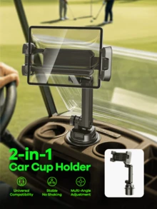 REMAX Car Cup Holder For Phones & Tablets; Stable Triangle Base; Universal Fits; Multiple Angles & Height Adjustable; Car Accessories For IPhone/Android; Car Stuff;Car Storage Organizer
