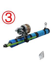 1 Set Outdoor Fishing Slingshot Rod + Reel Combo, Portable Bait Launcher Equipment, Fishing Rod And Reel Combo For Fishing Enthusiasts - Blue - View 12