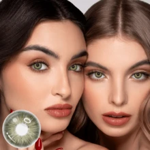 Lentes de contacto verdes navideñas, estuche para lentes de contacto con forma de gato, hidratantes, ideales para Navidad, de un solo uso durante un año, se pueden usar a diario, son un regalo navideño ideal, un accesorio para crear ambiente navideño, perfectas para fiestas de maquillaje, cumpleaños y regalos navideños. - Verde - Ver 3