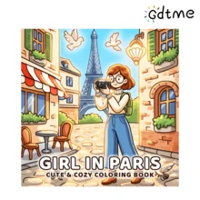 GDTME 巴黎女孩：法式野餐与埃菲尔铁塔，轻松易涂色的舒适涂色书，是复活节、斋月、情人节、圣诞节派对、万圣节和生日的完美礼物。也是送给喜欢涂色和浪漫创作的朋友的理想复活节礼物、开斋节礼物、生日礼物和派对礼品袋填充物。 - 巴黎女孩2 - 查看 13