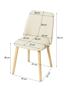 Goeurvant Modern Ergonomic Dining Chair With Curved Backrest - Set Of 2 / Set Of 4 / Set Of 6 - Apricot - View 12