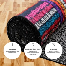 Soft Runner Rug - Washable Kitchen Rug - Non Slip Rug - Stain Resistant Rug - 60*150,60*200,80*200,80*300,100*200,120*180 Cm - Made In Türkiye - Navy Blue - View 6