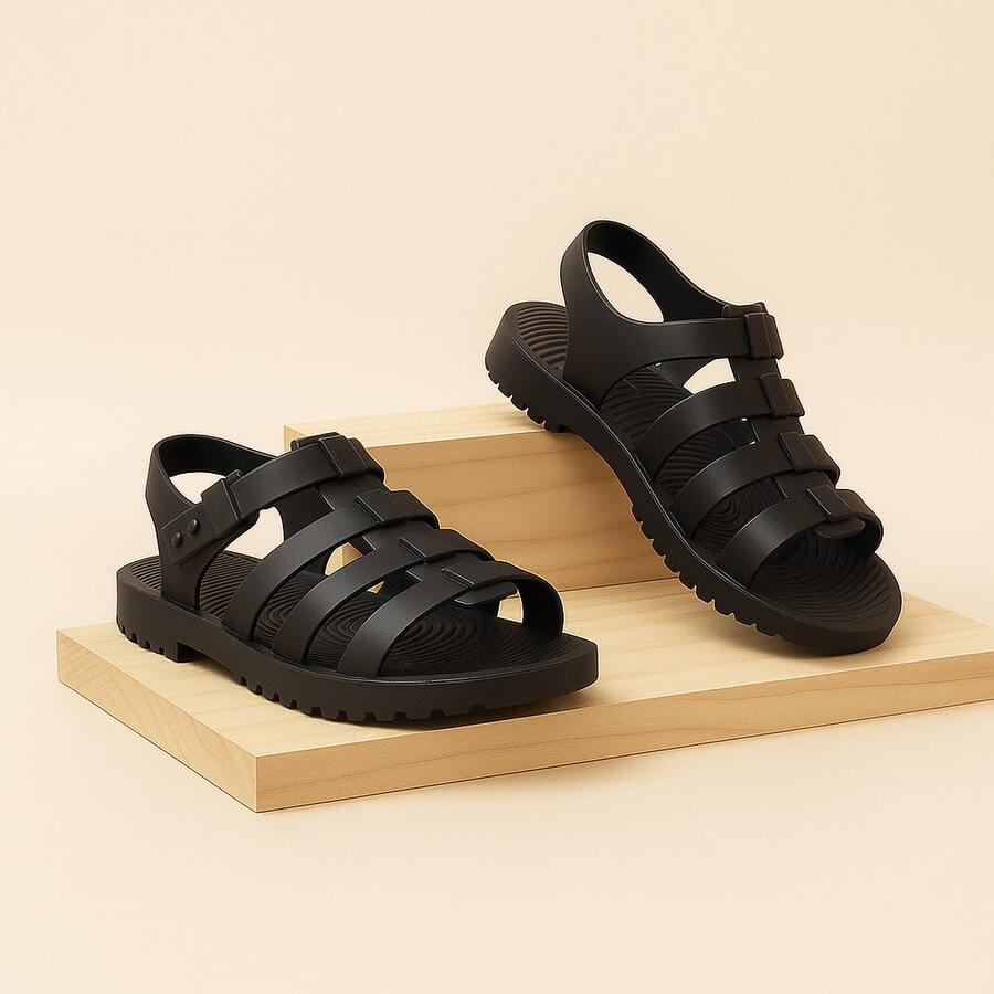 Combo Of 2 Pairs Of Lightweight Baby Girl Sandals - Everyday Comfort And Perfect Fit, In 4 Beautiful Colors, Sizes 17 To 24 - IMMEDIATE SHIPPING - Solo 1 par en negro - Ver 1
