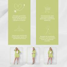 Women's Set Short Sleeve Shirt And High Waist Linen Bermuda Shorts - 青檸色 - 查看 8