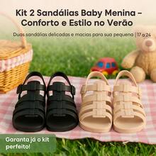 Combo Of 2 Pairs Of Lightweight Baby Girl Sandals - Everyday Comfort And Perfect Fit, In 4 Beautiful Colors, Sizes 17 To 24 - IMMEDIATE SHIPPING - Solo 1 par en negro - Ver 6