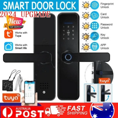 Smart Door Lock Fingerprint APP Key Card Password Electronic Lock