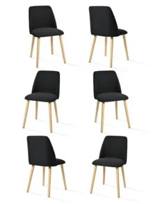 Goeurvant Silla de Comedor Ergonómica Moderna con Respaldo Curvo - Juego de 2 piezas / 4 piezas / 6 piezas - Negro - Ver 13