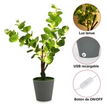 Árbol decorativo navideño con luz LED cálida de 50 cm para sala dormitorio escritorio navidad decoración interior moderna ideal para ambientar espacios acogedores lámpara navideña estilo árbol luminoso para decoración de hogar y oficina en Christmas - Verde - Ver 2