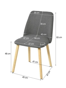 Goeurvant Silla de Comedor Ergonómica Moderna con Respaldo Curvo - Juego de 2 piezas / 4 piezas / 6 piezas - Gris - Ver 11