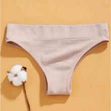 Kit 4/6/10 Calcinhas Canelada Importada Tanga Conforto Cintura Alta Pala Dupla - Multicolorido - Visão 5