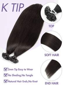 Extensiones de cabello humano con queratina de 25 pulgadas, con unión de proteínas, adecuadas para mujeres, crean un aspecto juvenil, de 12 a 24 pulgadas, agregan volumen, 50 gramos - S1B - Ver 4