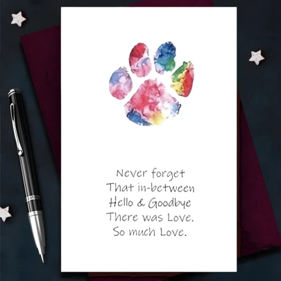 1pc Pet Loss Sympathy Card - Heartfelt Condolence For Dog Or Cat Bereavement, 'Sorry For Your Loss' & 'Thinking Of You' Messages, Perfect For Grieving Pet Owners, Made With Love