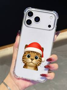 1个定制圣诞卡通图案防摔透明手机壳，兼容 17/Air/17Pro/17ProMax/16/15/14/13/12/11/17E、10A、Moto G85、9，送给朋友的绝佳礼物，国际版，非国内版 - 無色 - 查看 2