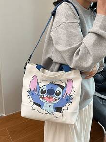 Túi vải canvas Disney Stitch, in hình Stitch dang rộng vòng tay dễ thương, dung tích lớn và thoải mái, phù hợp đựng sách/máy tính xách tay, tuyệt vời cho thanh thiếu niên/bé gái/phụ nữ, người hâm mộ phim hoạt hình Disney, lý tưởng cho trường học/công việc/mua sắm/du lịch/các dịp thường ngày, vật dụng thiết yếu và món quà hoàn hảo cho sinh nhật/ngày lễ/các sự kiện đặc biệt. - Mũi khâu 3 - Xem 8