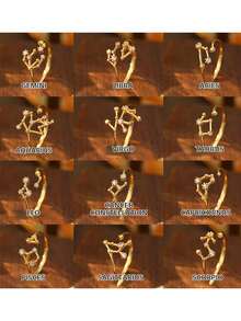 S925 Sterling Silver Toe Ring Silver Foot Rings Twelve Constellation Ring Adjustable Plating 14K Platinum Ring Toe Ring Single Ring For Women Girls Gift Foot Rings - Yellow Gold - View 5